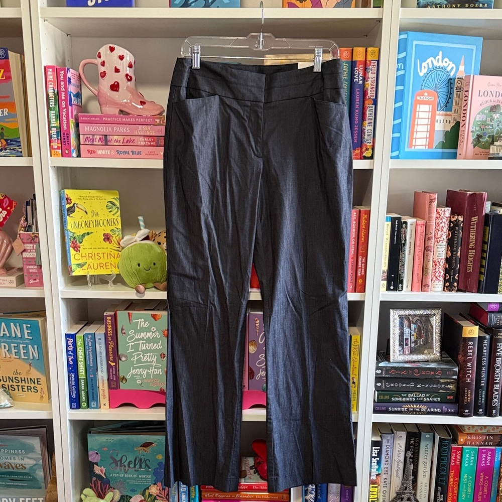 LOFT Charcoal Curvy Wide-Leg Trouser